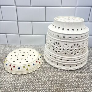 Vintage Lawnware Blow Mold Patio Planter Pot Saucer Drilled Holes Unfinished 8"